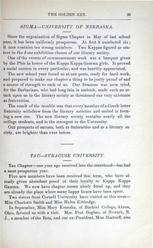 News-Letters: Tau - Syracuse University, December 1884 (image)